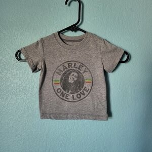 Bob Marley Kids Graphic Tee Band Shirt Heathered Gray 12 Months